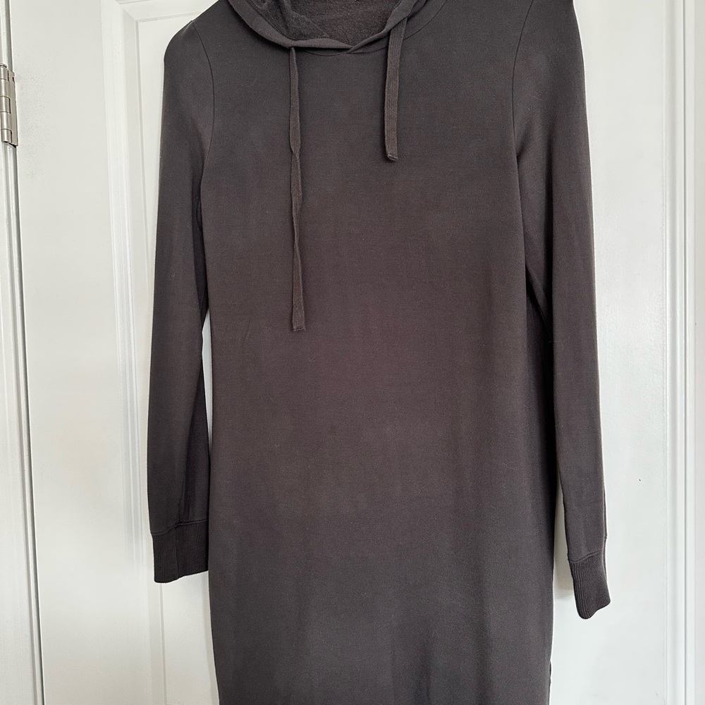 Z Supply Charcoal Grey Fleece Hoodie Dress